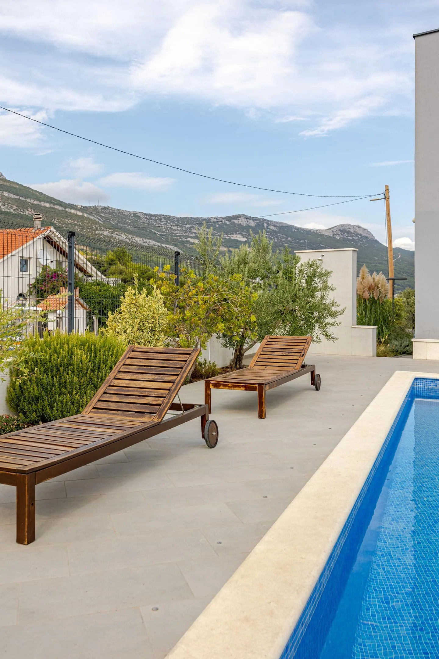 Sun loungers by the pool